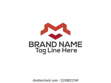 Diseño del logotipo M. Plantilla de vector de diseño de logotipo minimalista M