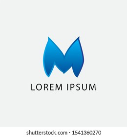 m logo design on black background