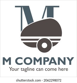 M logo design on Cleaning and Maintenance theme