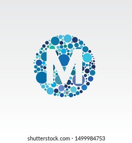 m logo design on the white background