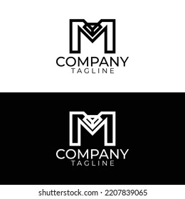 m logo design and premium vector templates