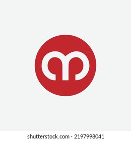 m logo design template monogram