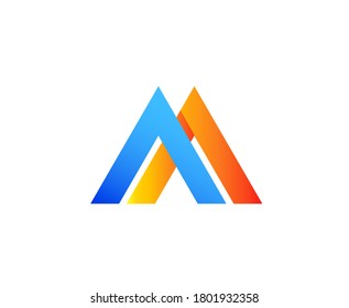 M logo design vector with colorful style