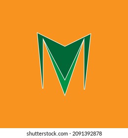 M Logo design vector illustrator, green colour logo