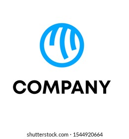 M logo design vector unique template blue color