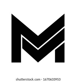 M Logo. Font Vector. Bold Icon. Black.