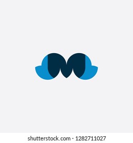 m logo geometric symbol design element sign