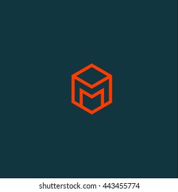 M Logo In Hexagon. M Monogram. M Letter