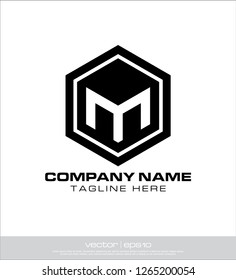 m logo hexagon template