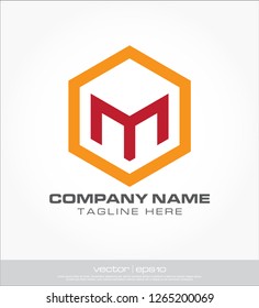 m logo hexagon template