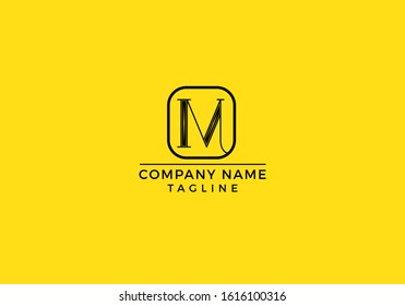 M logo icon design with black and yellow color in vector editable file.