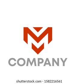 M logo icon design template sign