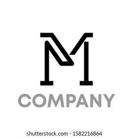 m logo icon design template sign