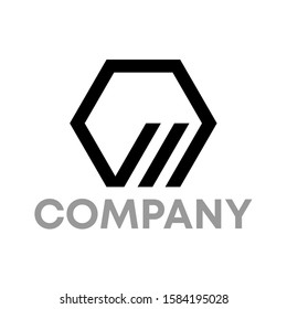 M logo icon design template sign