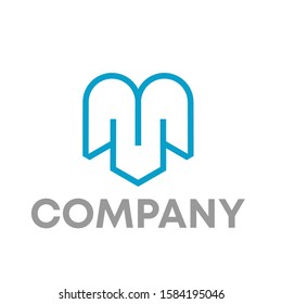M logo icon design template sign