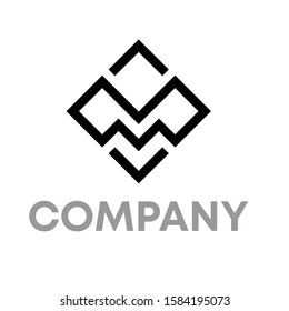 M logo icon design template sign