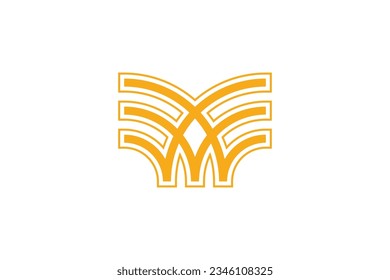 M logo illustration vector in abstract style