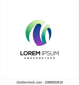 gradiente colorido inicial del logotipo m