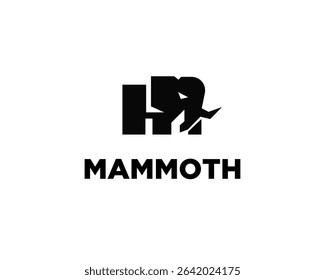 M logo initial mammoth elephant logo design template illustration inspiration