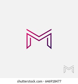 M logo initial vector 