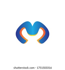 M logo, internet browser logo  technology icon  symbol
