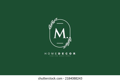 M logo leaf for identity. nature template vector illustration for your brand.