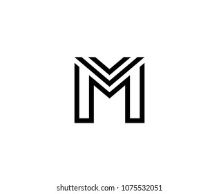 Letter M Logo Monogram Overlapping Line Stock Vector (Royalty Free ...