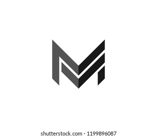 Logo Design Letter M Gradient Silhouette Stock Vector (Royalty Free ...