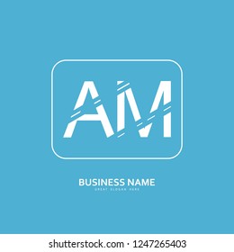 A M AM Logo Letter Design Vector