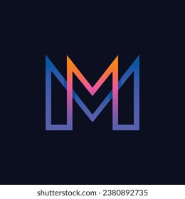 M Logo Letter Icon - Minimalist Monogram