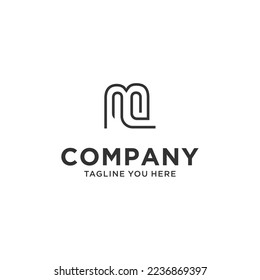 M logo. Letter M logo or MM initials two modern monogram symbol, business card emblem.