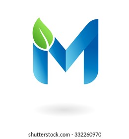 m logo letter organic eco ecological green icon company m letter business logo design template abstract vector elements for corporate identity emblem label or icon of eco friendly company m logo lette
