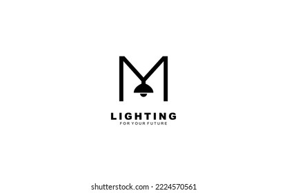 M logo lightning for identity. electrical template vector illustration for your brand.
