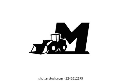 Logotipo M con concepto de letra de cargador para la plantilla 