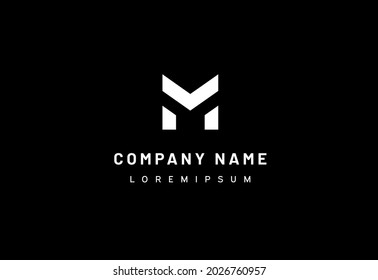 Logo de M. Marca de logotipo. Logotipo del monograma.Firmas sólidas iniciales M 