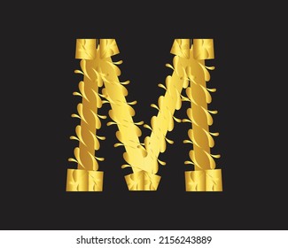 Logo M letra de lujo vector de diseño creativo