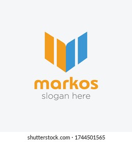 logotipo de m, logotipo de markos, plantilla de logotipo, diseño de logotipo, icono de m