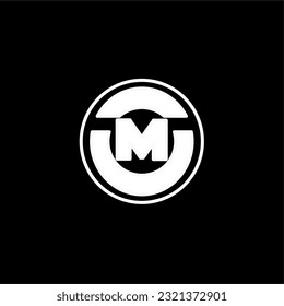 M logo minimal geometric line vector icon