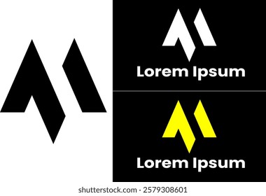 M Logo - Minimalist Geometric Logo: A Monochrome, High-Contrast, and Versatile Design