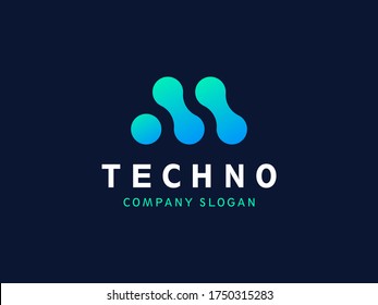 M logo with modern concept vector for technology, internet, energy 