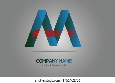 M Logo mit modernem Konzept, Vektorgrafik, Abstrakter Buchstabe M Logo Vorlage. Materialdesign-Stil