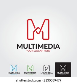 M logo with modern concept vector illustration