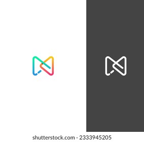 M logo with modern concept vector illustration.