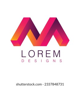 M logo with modern concept vector illustration
