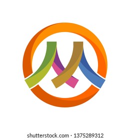 M Logo Modern Full Colour Elegant