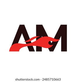 Ein M AM-Logo-Monogramm mit Feuerform-Kombination Vektorgrafik-Vorlage, Grafik-Alphabet-Symbol für Corporate Sound Business Identity