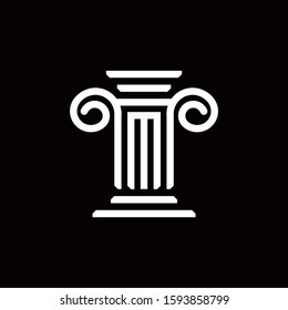 M logo monogram with pillar style design template