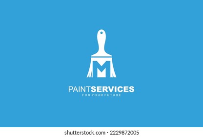M logo paint brush for identity. construction template vector illustration for your brand.