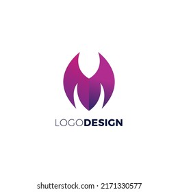 M Logo With Purple Color Combination