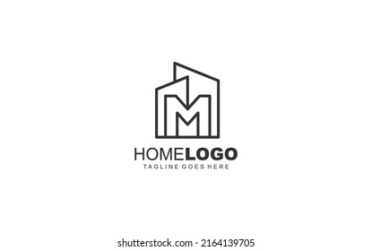 M logo real estate for branding company. identity template vector illustration for your brand.